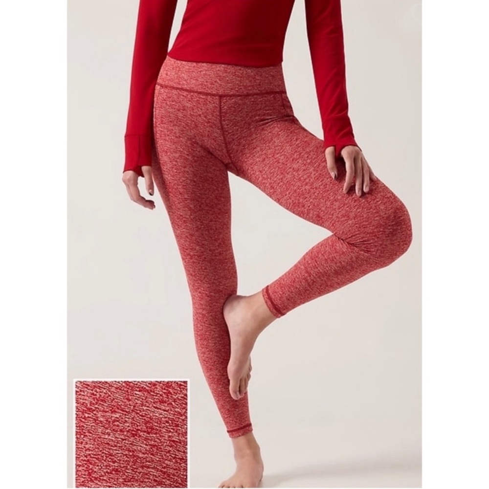 Athleta SalutationStash Pocket Softluxe Tight HighRise Decadent Red/Antique Sz M